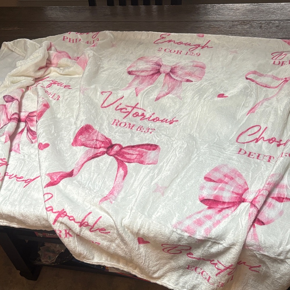 God Says I Am Bible Verse Patterned Blanket
